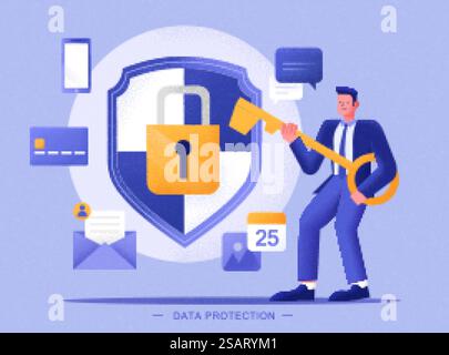 Concept de protection des données Illustration de Vecteur