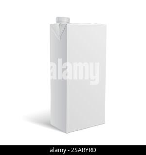 emballage de boisson en carton vierge sur fond blanc. emballage en carton pour boisson Illustration de Vecteur