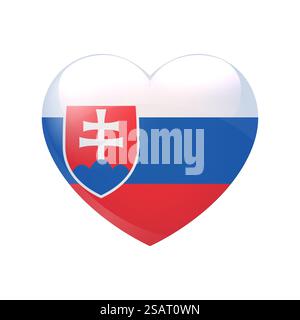 Drapeau slovaque dans le cœur. Symbole de l'amour. Icône de pays vectoriel isolé eps10 Illustration de Vecteur