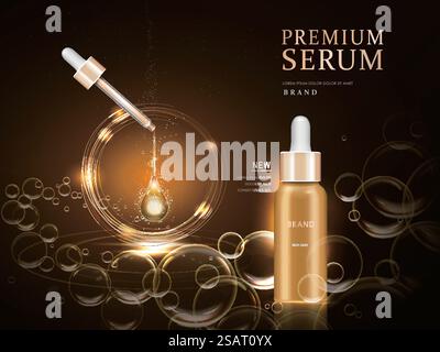 conteneur de sérum premium Illustration de Vecteur