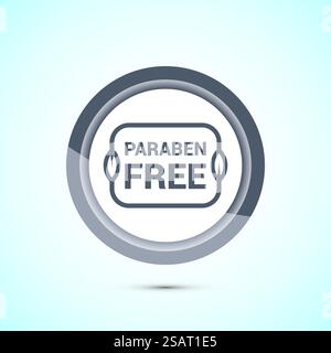 Icône sans paraben, adapté à l'étiquette du produit. motif bouton Illustration de Vecteur