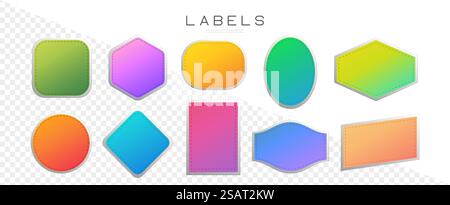 Ensemble d'étiquettes vectorielles. Emblèmes colorés ou collection de bannières. Illustration isolée sur fond transparent EPS10 Illustration de Vecteur