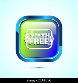 Icône sans paraben, adapté à l'étiquette du produit. motif bouton Illustration de Vecteur