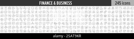 Collection d'icônes linéaires Finance et Business. Grand ensemble de 245 icônes Finance et Business. Collection d'icônes de lignes fines. Illustration vectorielle Illustration de Vecteur