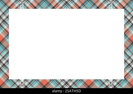Vecteur de bordures rectangulaires et de cadres. Motif de bordure design de cadre vintage géométrique. Texture de tissu écossais à carreaux tartan. Modèle pour carte-cadeau, collage, album ou album photo et portrait. Illustration de Vecteur