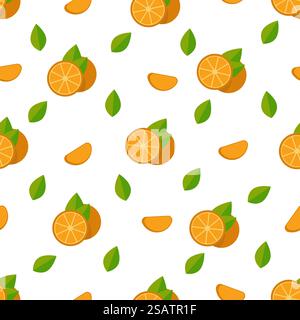 Fruits tropicaux, oranges, motif sans couture. Fond de vecteur pour les vacances d'été, vacances. Illustration de Vecteur