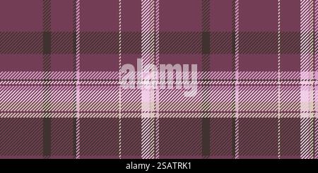 Texture vectorielle de fond abstraite, plaid de motif sans couture lisse. Tissu textile jour de l'indépendance tartan à carreaux de couleur rose et sombre. Illustration de Vecteur