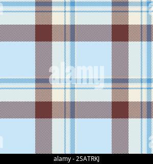 Texture textile de motif de vecteur de contrôle sans couture avec un tissu de fond à carreaux tartan dans des couleurs claires et blanches. Illustration de Vecteur