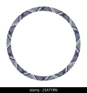 Cercles bordures et vecteurs d'images. Motif de bordure ronde design de cadre vintage géométrique. Texture de tissu écossais à carreaux tartan. Modèle pour carte-cadeau, collage, album ou album photo et portrait. Illustration de Vecteur