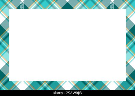 Vecteur de bordures rectangulaires et de cadres. Motif de bordure design de cadre vintage géométrique. Texture de tissu écossais à carreaux tartan. Modèle pour carte-cadeau, collage, album ou album photo et portrait. Illustration de Vecteur