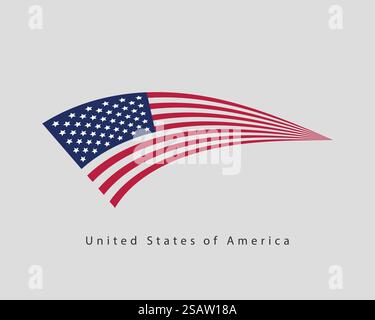 Vecteur de drapeau américain. Symbole des Etats-Unis d'Amérique de style moderne. Élément de design de bannière américaine. Illustration de Vecteur