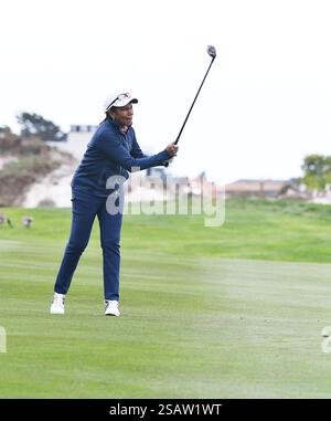 Pebble Beach, CA, États-Unis. 30 janvier 2025. Condoleezza Rice lors de la première manche de l'AT&T Pebble Beach Pro-Am 2025 au parcours de golf Spyglass Hill le 30 janvier 2025 à Pebble Beach, Californie. Casey Flanigan/imageSPACE (crédit image : © Flanigan/ImageSpace via ZUMA Press) USAGE ÉDITORIAL SEULEMENT! Non destiné à UN USAGE commercial ! Banque D'Images
