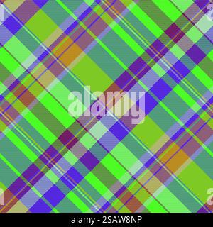 Tissu de tartan à carreaux de décoration, vecteur sans couture de fond hippy. Motif d'ornement de Noël texture de contrôle textile en indigo et couleur vive. Illustration de Vecteur