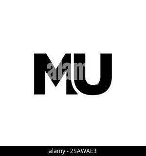 Lettre tendance M et U, modèle de conception de logo MU. Logotype minimal basé sur le monogramme initial pour l'identité de l'entreprise. Illustration de Vecteur