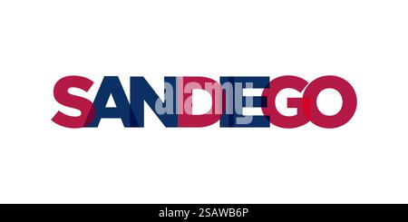 San Diego, Californie, États-Unis typographie design texte. Logo America avec lettrage de ville graphique pour les produits imprimés et Web.. San Diego, Californie, États-Unis typographie design texte. Logo America avec lettrage de ville graphique pour l'impression et le web. Illustration de Vecteur
