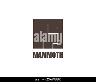 Modèle de logo Mammoth. Design cube plat moderne. Illustration de Vecteur