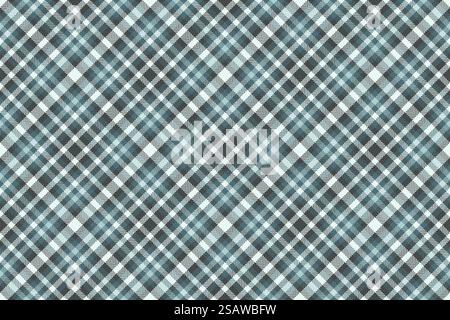Texture de motif de vérification de salon, vecteur de plaid tartan de variété. Textile de fond de tissu sans couture mignon en couleur blanche et pastel. Illustration de Vecteur