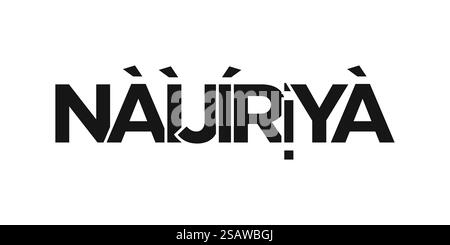 Emblème du Nigeria pour imprimé et web. La conception présente un style géométrique, illustration vectorielle avec une typographie audacieuse dans une police moderne. Lettrage de slogan graphique isolé sur fond blanc. Illustration de Vecteur