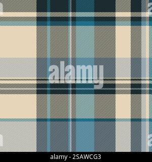 Plaid de texture de fond de tartan à carreaux vectoriels avec un tissu textile sans couture à motif dans des couleurs claires et sombres. Illustration de Vecteur