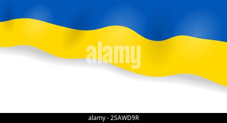 Drapeau ukrainien de couleur jaune bleu. Symbole de liberté et de démocratie en Ukraine. Arrêtez la guerre.. Drapeau ukrainien de couleur jaune bleu. Symbole de liberté et de démocratie en Ukraine. Illustration de Vecteur