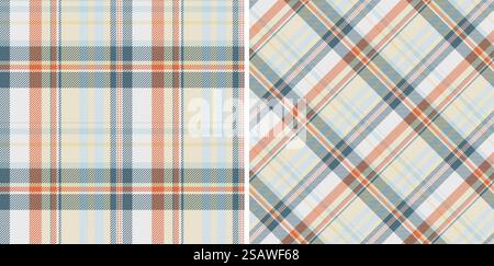 Tissu de tartan de tissu à carreaux textiles avec un motif de texture sans couture vectoriel. Ensemble dans des couleurs tendance pour des motifs de nappe cirée. Illustration de Vecteur