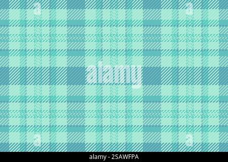 Contrôle textile de texture du motif tartan à carreaux avec un tissu vectoriel de fond sans couture dans les couleurs sarcelle et cyan. Illustration de Vecteur