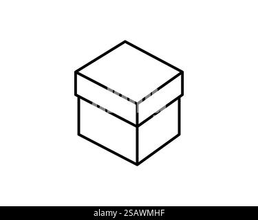 Icône de vecteur d'emballage de livraison. Icônes de boîte en carton de chargement. Formes géométriques de la ligne de signalisation d'emballage de carton. Icône de vecteur d'emballage de livraison. Icônes de boîte en carton de chargement. Panneau d'emballage en carton à partir de formes géométriques de ligne. Illustration de Vecteur