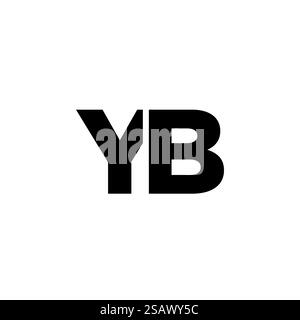 Lettre tendance y et B, modèle de conception de logo YB. Logotype minimal basé sur le monogramme initial pour l'identité de l'entreprise. Illustration de Vecteur