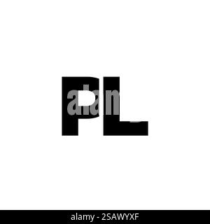 Lettre à la mode P et l, modèle de conception de logo PL. Logotype minimal basé sur le monogramme initial pour l'identité de l'entreprise. Illustration de Vecteur