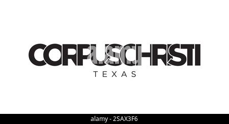 Corpus Christi, Texas, États-Unis texte typographie. Logo America avec lettrage de ville graphique pour les produits imprimés et Web.. Corpus Christi, Texas, États-Unis texte typographie. Logo America avec lettrage de ville graphique pour l'impression et le web. Illustration de Vecteur