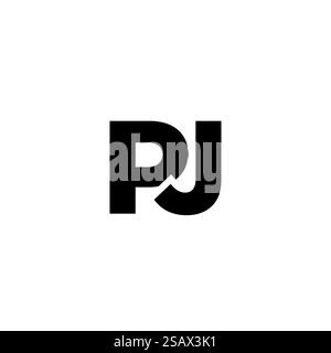 Lettre à la mode P et J, modèle de conception de logo PJ. Logotype minimal basé sur le monogramme initial pour l'identité de l'entreprise. Illustration de Vecteur