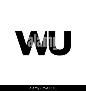 Lettre à la mode W et U, modèle de conception de logo WU. Logotype minimal basé sur le monogramme initial pour l'identité de l'entreprise. Illustration de Vecteur