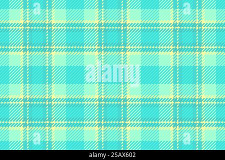 Vérification vectorielle transparente de complexité, tartan confortable de texture de fond. Tissu à motif long textile écossais de couleur sarcelle et menthe. Illustration de Vecteur