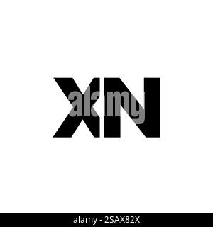 Lettre tendance X et N, modèle de conception de logo XN. Logotype minimal basé sur le monogramme initial pour l'identité de l'entreprise. Illustration de Vecteur