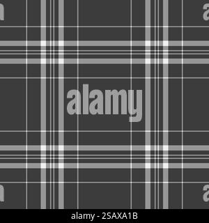 Plaid en tissu textile de fond de motif vectoriel avec une texture à carreaux tartan sans couture dans des couleurs gris et gris vintage. Illustration de Vecteur