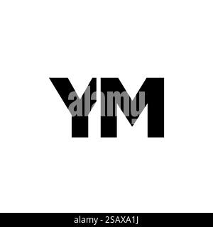 Lettre tendance y et M, modèle de conception de logo YM. Logotype minimal basé sur le monogramme initial pour l'identité de l'entreprise. Illustration de Vecteur