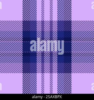 Motif textile de texture de forme, tissu de tartan sans couture de couche. Nouveau fond de vecteur de contrôle de plaid dans les couleurs bleu et violet .. Motif textile de texture de tissu tartan sans couture avec un fond vectoriel à carreaux. Illustration de Vecteur