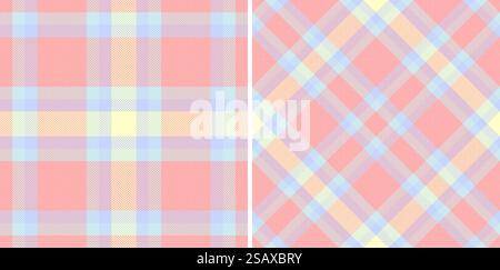 Fond tartan sans couture de vecteur de tissu de motif avec un plaid à carreaux de textile de texture. Décoré dans des tons pastel. Tenues élégantes pour la famille. Illustration de Vecteur