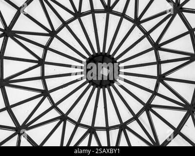 Courbes modernes : construction ronde sur le toit Banque D'Images