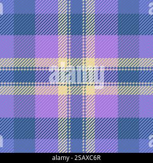 Textile de fond de tissu d'octobre, contrôle de texture de tartan luxueux. Motif sans couture de vecteur de plaid de collection en couleur bleue et violette. Illustration de Vecteur