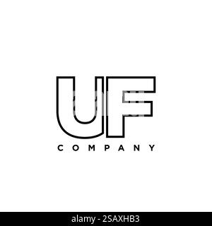 Lettre tendance U et F, modèle de conception de logo UF. Logotype minimal basé sur le monogramme initial pour l'identité de l'entreprise. Illustration de Vecteur