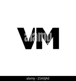 Lettre tendance V et M, modèle de conception de logo VM. Logotype minimal basé sur le monogramme initial pour l'identité de l'entreprise. Illustration de Vecteur