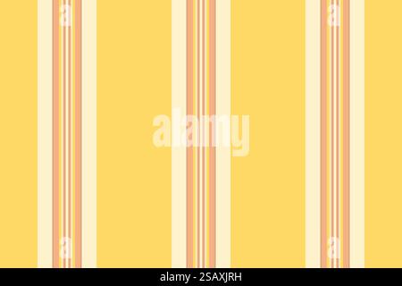Couette textile à texture verticale, tissu à motif partiellement sans couture. Bandes de lignes de fond vectorielles de bobine en orange et de couleurs claires. Illustration de Vecteur