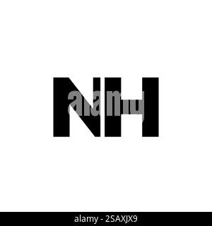 Lettre à la mode N et H, modèle de conception de logo NH. Logotype minimal basé sur le monogramme initial pour l'identité de l'entreprise. Illustration de Vecteur