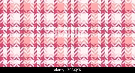 Vérification de tissu de texture de base, motif sans couture vectoriel de toile cirée. Fond textile à carreaux tartan élégant dans la palette de couleurs rouge et lavande blush. Illustration de Vecteur