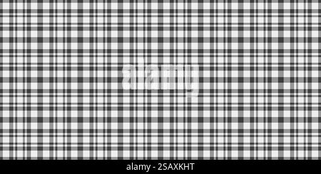 Tissu à carreaux France tartan, texture à carreaux rayés sans couture. Motif textile de fond vectoriel pastel en couleur gris et blanc vintage. Illustration de Vecteur