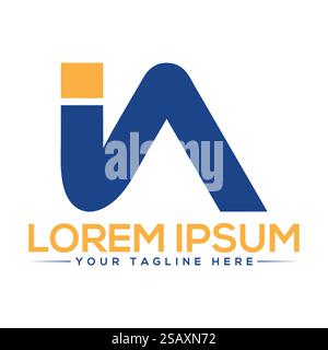 Conception du logo IA lettre Illustration de Vecteur