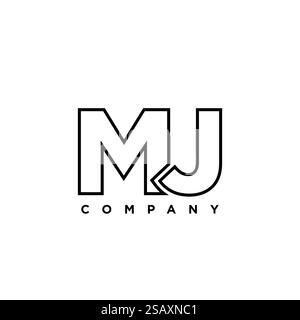 Lettre tendance M et J, modèle de conception de logo MJ. Logotype minimal basé sur le monogramme initial pour l'identité de l'entreprise. Illustration de Vecteur