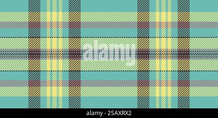 Texture de fond de motif de couette, tissu textile victorien sans couture. Vecteur de contrôle de tartan à carreaux de cadre en couleur sarcelle et jaune. Illustration de Vecteur