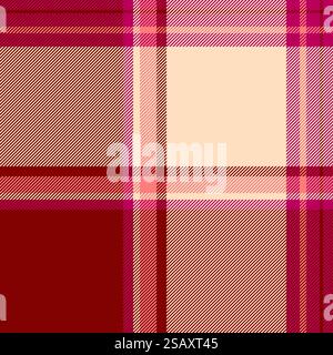 Échantillon de tissu tartan plaid, motif sans couture vectoriel vertical. Délicat fond de texture vérifier textile dans la palette de couleurs marron et bisque. Illustration de Vecteur